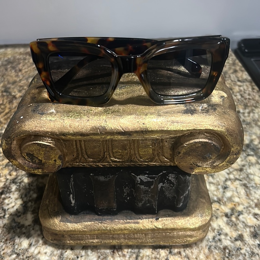 Rectangular tortoise shell sunglasses **Free with purchase of $30 or more**